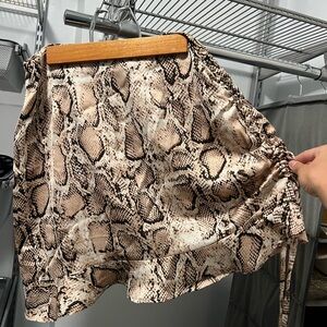 Snake Skin Print Silk Missguided Skirt